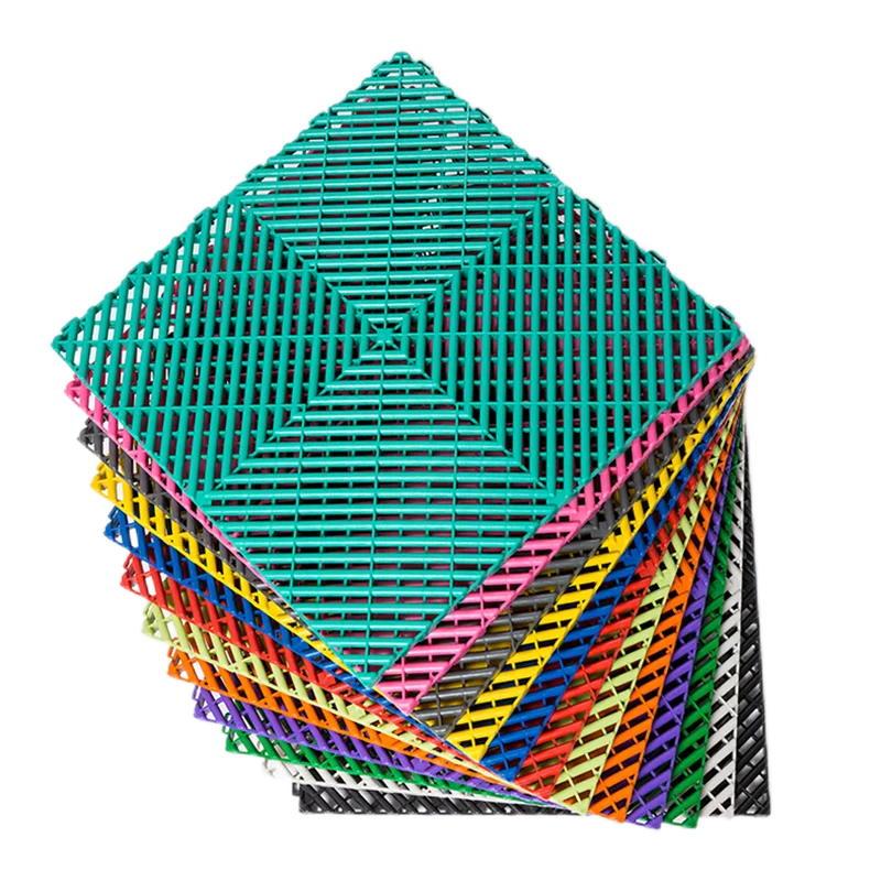 Factory Supply Interlocking Floor Tiles Garage Machine Plastic Splicing Floor Grille Ceramic Garage Floor Tiles for Car Wash