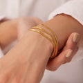 Fashionable Herringbone Chain 3 Layer Stainless Steel Bracelet Waterproof Tarnish-Free Link Chain Jewelry