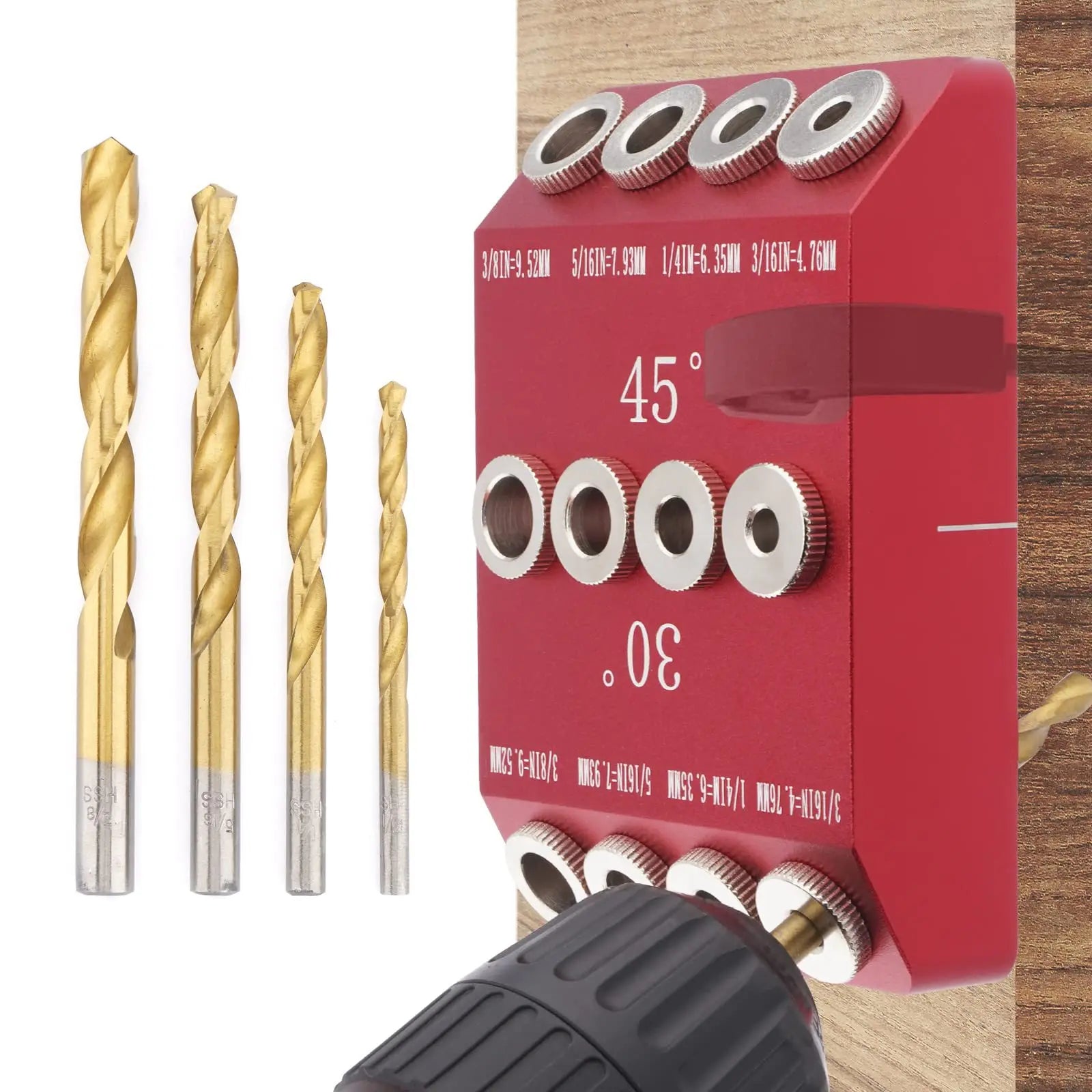Woodworking Oblique Hole Jig 30/45 /90 Degree Hole Puncher Woodworking Punch Locator