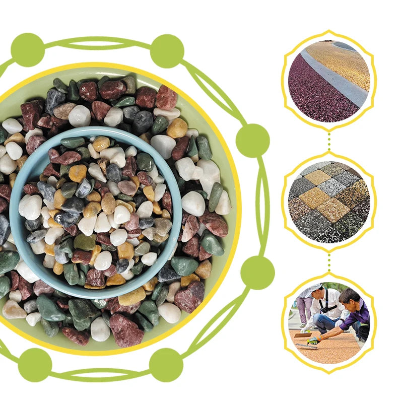 Colored Landscape Stone Decorative Pebbles Mixed With Natural Landscape Colored Gravel Terrazzo Stone