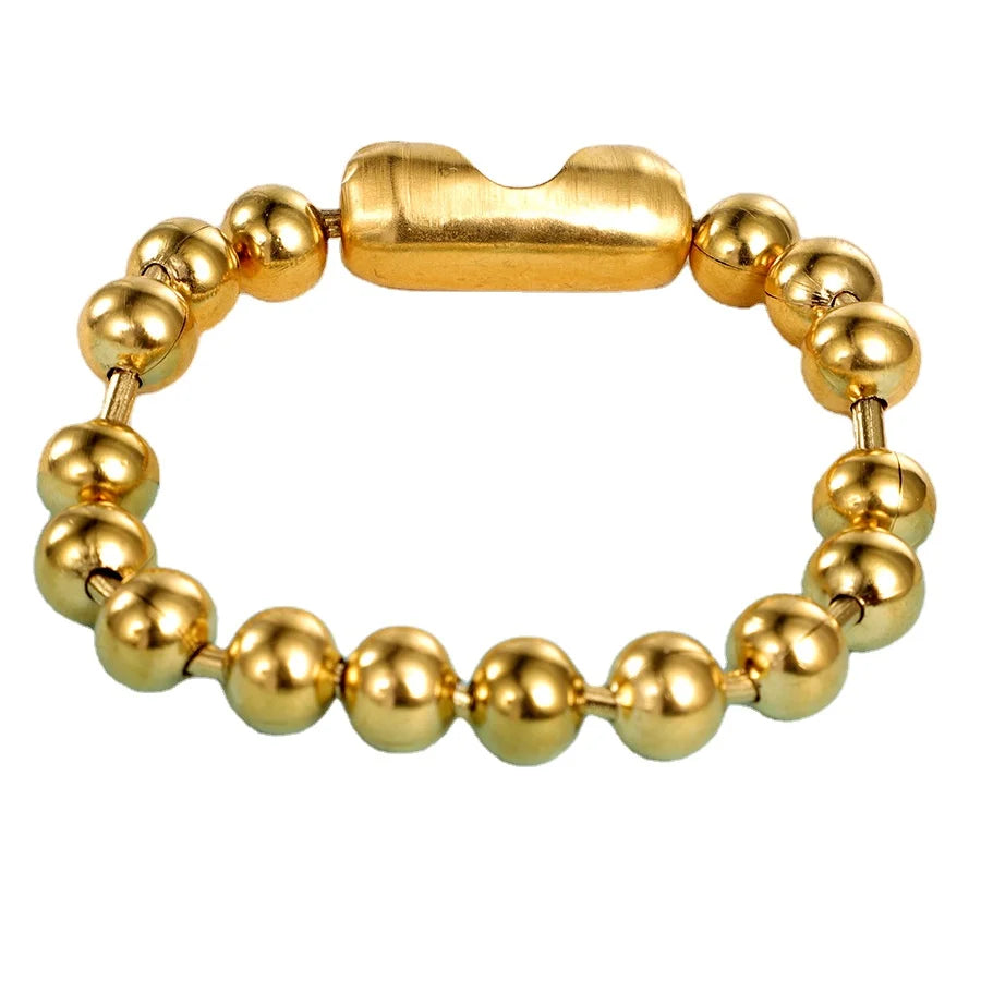 Hip Hop Stainless Steel With 8mm Beads Bracelet With Unique Design Titanium Steel Bracelet Pulsera Jewelry Gift for Her