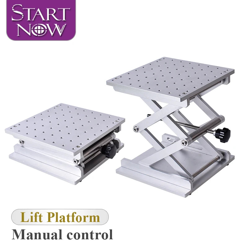 Startnow Small Lift Platform 200x200mm for Laser Marking Machine Stainless Steel Adjustable Manual Mini Lifting Table