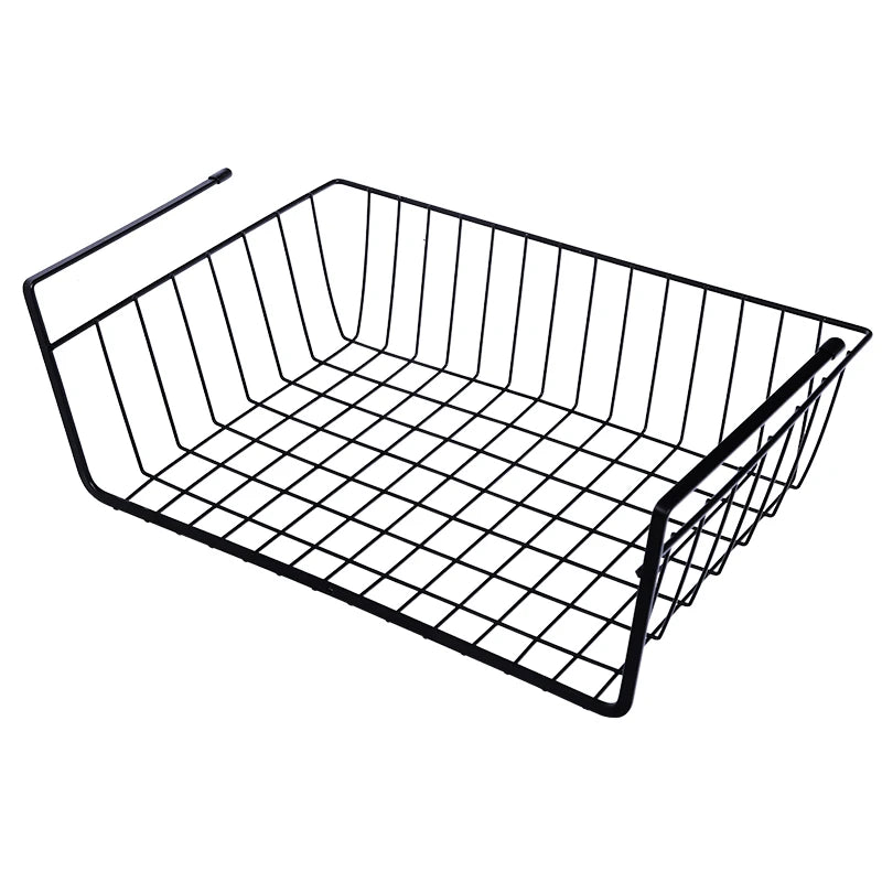 Simple Metal Organizer Hanging Basket Wardrobe Hanging Basket Under Cabinet Basket