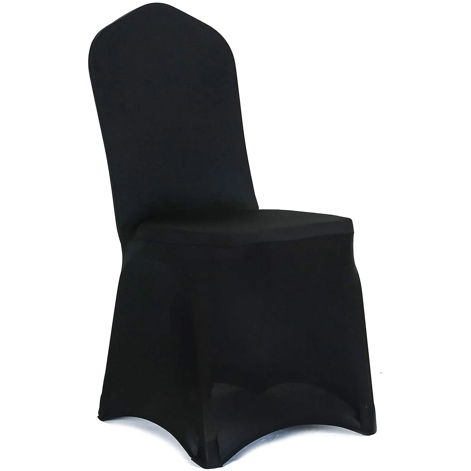 Tenrich 100pcs Black Stretch Spandex/Polyester Durable Reusable Comfortable Chair Slipcovers Customized Size for Wedding Banquet