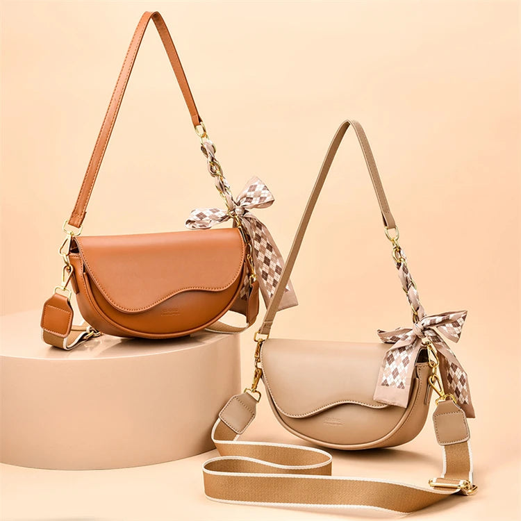 Latest Fashionable Women's Pu Leather Shoulder Bags Cute and Classy Luxury with Letter Decoration for Walking