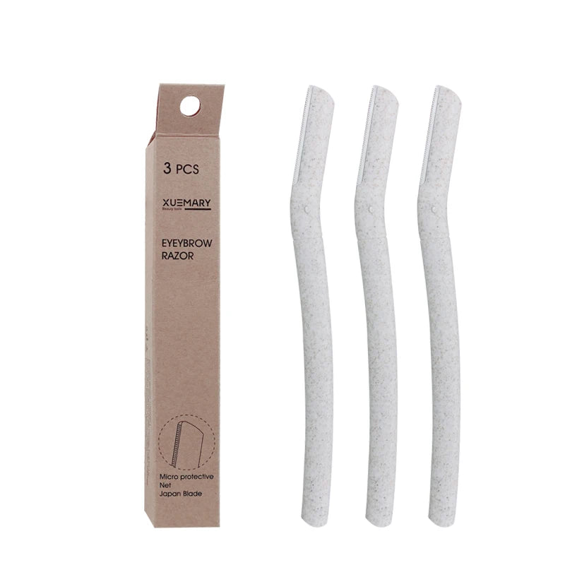 2022 New Version Women's Biodegradable Wheat Straw Eyebrow Trimmer Eco-friendly Dermaplaning Hair Remover and Eyebrow Razor
