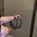 Net Celebrity Pop Big Circle Earrings Full of Drill Temperament Ring Ear Loops