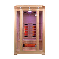 2 Person Indoor Saunas Hemlock Low EMF Far Infrared Sauna with Ceramic Heaters Chromotherapy Lighting Oxygen Ionizer
