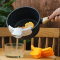 Silicone Pasta Strainer for Kitchen Tool Pot Soup Pouring Funnel Clip on Pasta Strainer Anti-Spill Food Strainer