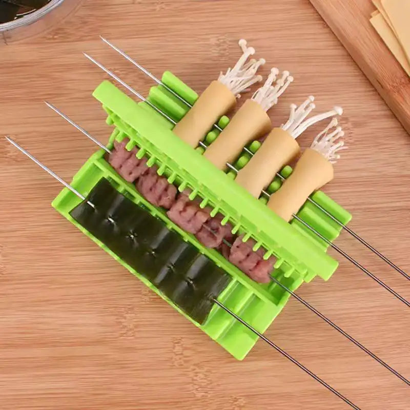 Multifunction Barbecue Meat Skewer Machine BBQ Meat String Device Portable Meat Skewer Box Easy Skewer Tools
