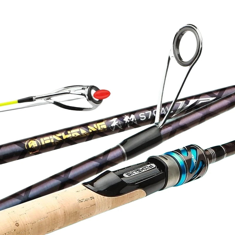 Wholesale 1.8m 1.98m 2.1m 2.4m Trout Surf Bait Casting Rod Pole Carbon Fiber Ultra Light Fishing Spinning Rod