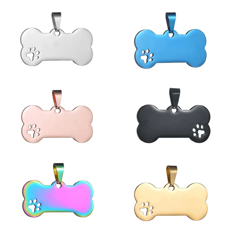 BM Manufacturer Custom Dog Name Tag Personalized Blank Stainless Steel for Pet Tag Laser Engraved Logo Digital Printing Plating
