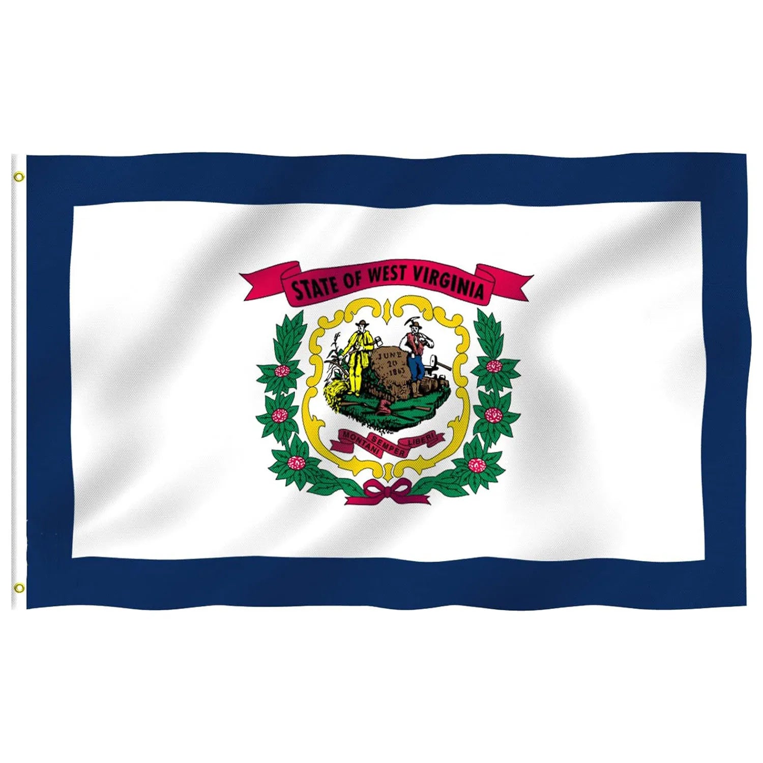 Custom State Flag Product Fast Shipping 3*5ft 100% Polyester Outdoor Garden Decoration West Virginia State Flag