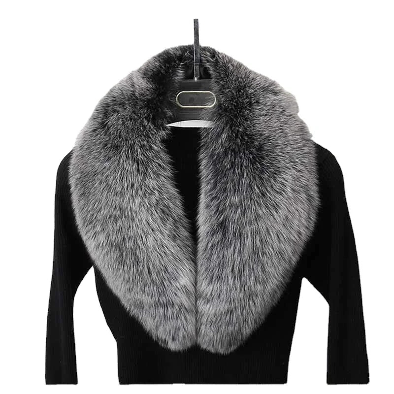 MWfur Winter Jacket Fur Customized Fur Collar Neck Lace Fashion Detachable Fox Fur Collar Scarf for Women