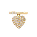 Gemnel Wholesale No Piercing Jewelry 925 Silver Dangle Diamond Heart Ear Cuff