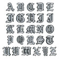 NEW Gothic 26 Alphabet  White Black Red Iron on Embroidery Letters Patches