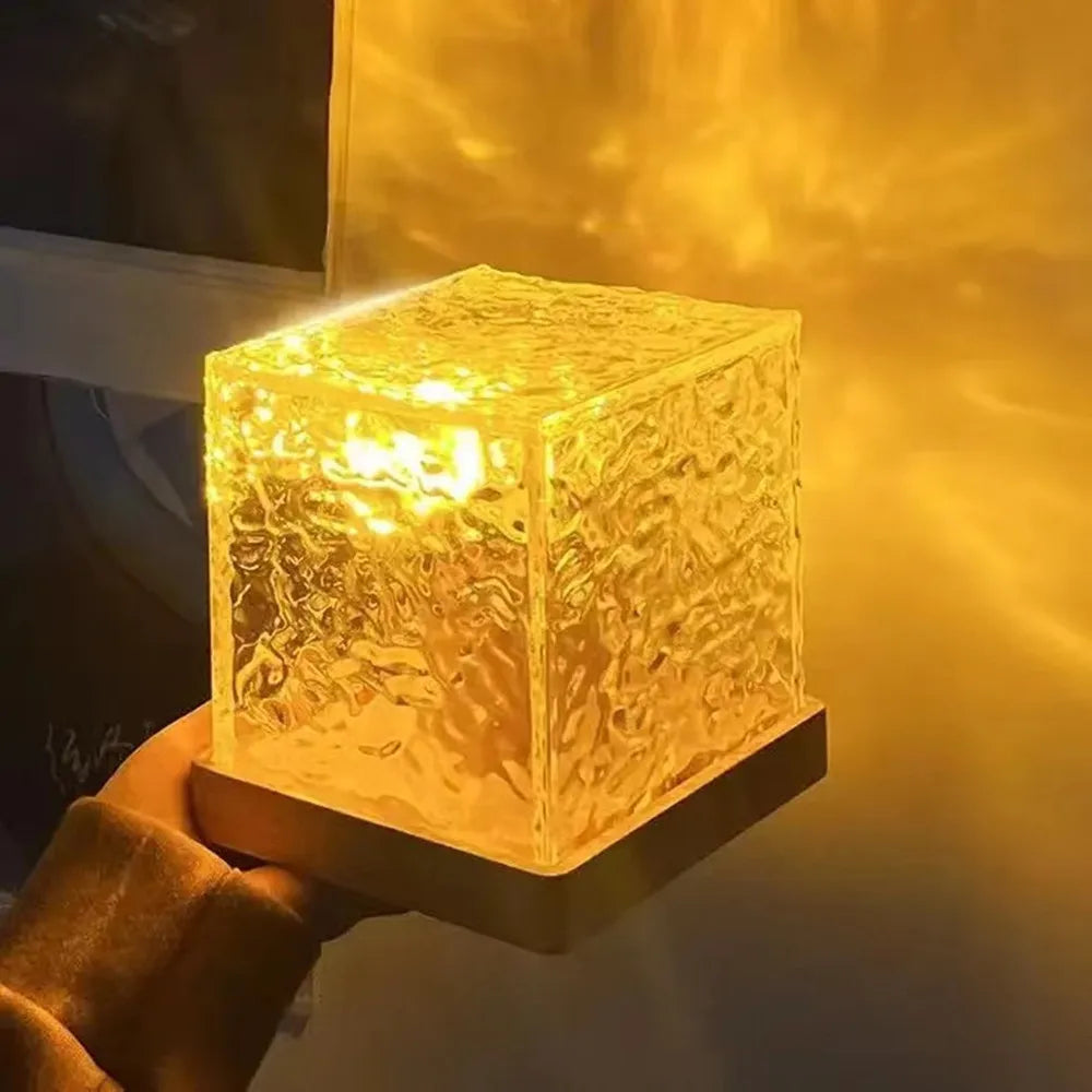 Water Ripple Decorations Light Dynamic Modern Design Crystal Wave Lamp Restaurant Table Lamp