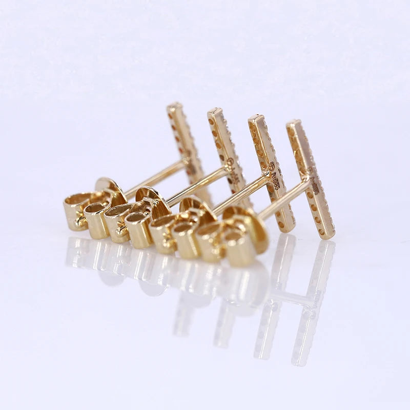 Starsgem 10k 14k 18k Yellow Gold Jewelries Real Round Brilliant Cut Lab Grown Diamonds Earrings