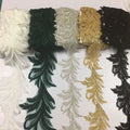 Emerald Green Handmade Seed Beaded Embroidery Leaf Trimming 3d Leaf Applique