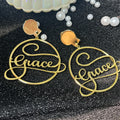 QIUHAN OEM Waterproof Stainless Steel Custom Name Logo Ear Clip Earrings