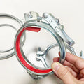 125mm Rapid Lock Quick Release Duct Clamp Pull Ring with Seal for Modular Ducting in Dust Collection