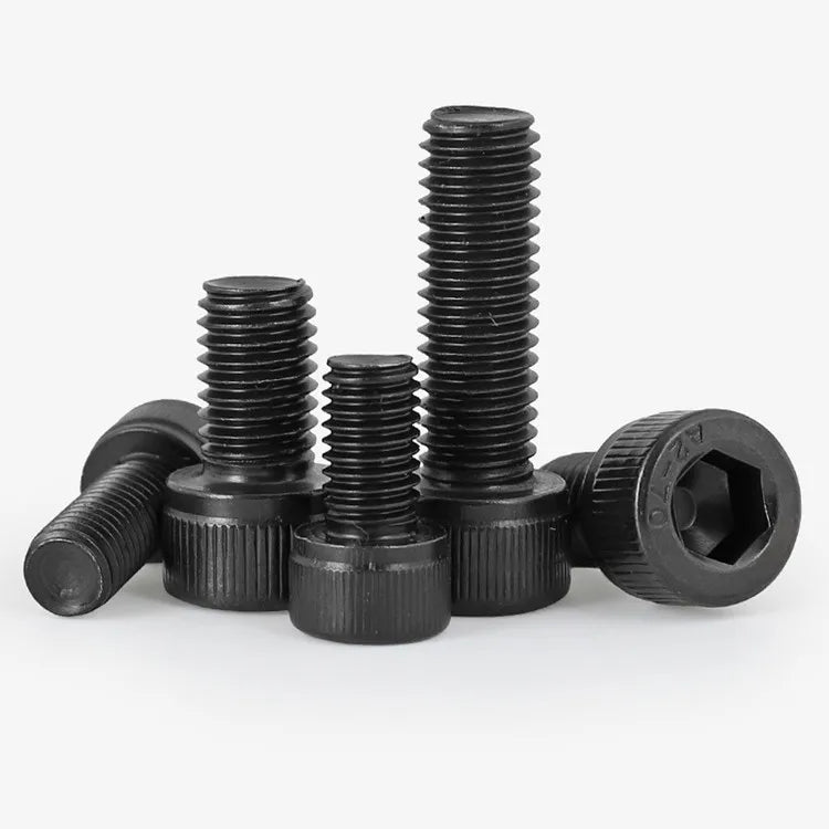 DIN912 Black Carbon Steel Hex Allen Key Head Bolt 100pcs/Bag M2 M2.5 M3 M4 M5 M6 M8 M10 M12 Sizes