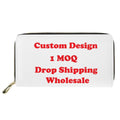 Custom Women's Designer Double Purses Long Wallet Zipper Fashionable Print Mother's Day Credit Card Holder Gift High Print
