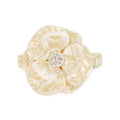 Flower Hair Barrette Cellulose Acetate Glitter Rhinestones Classic Camellia Cream Color 8.5cm Hair Barrette Clips
