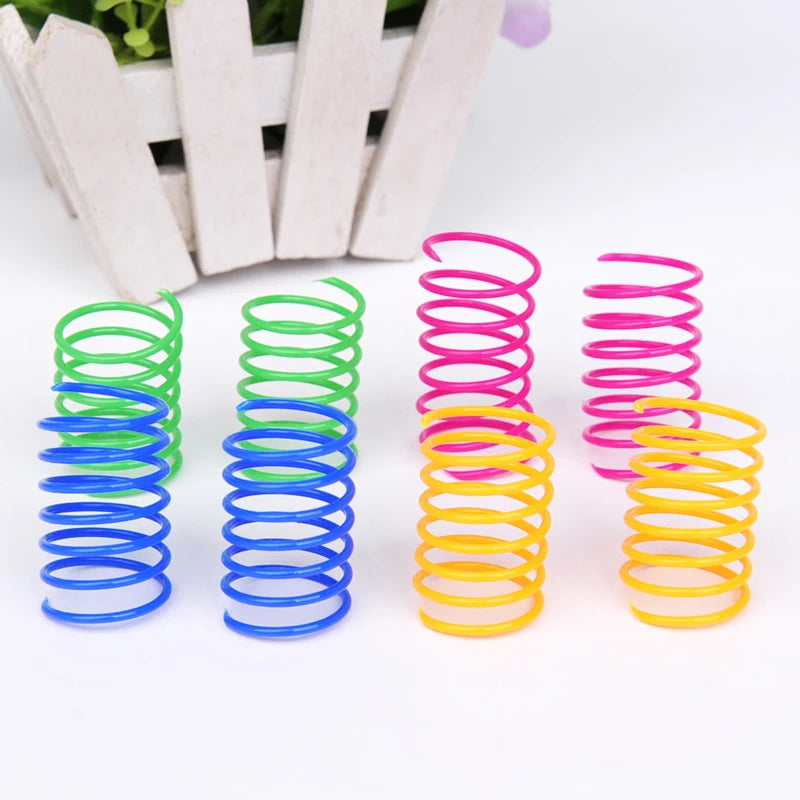 Cat Spring Toys Pet Wide Plastic Colorful Springs Cat Toys for Cat Kitten Pets