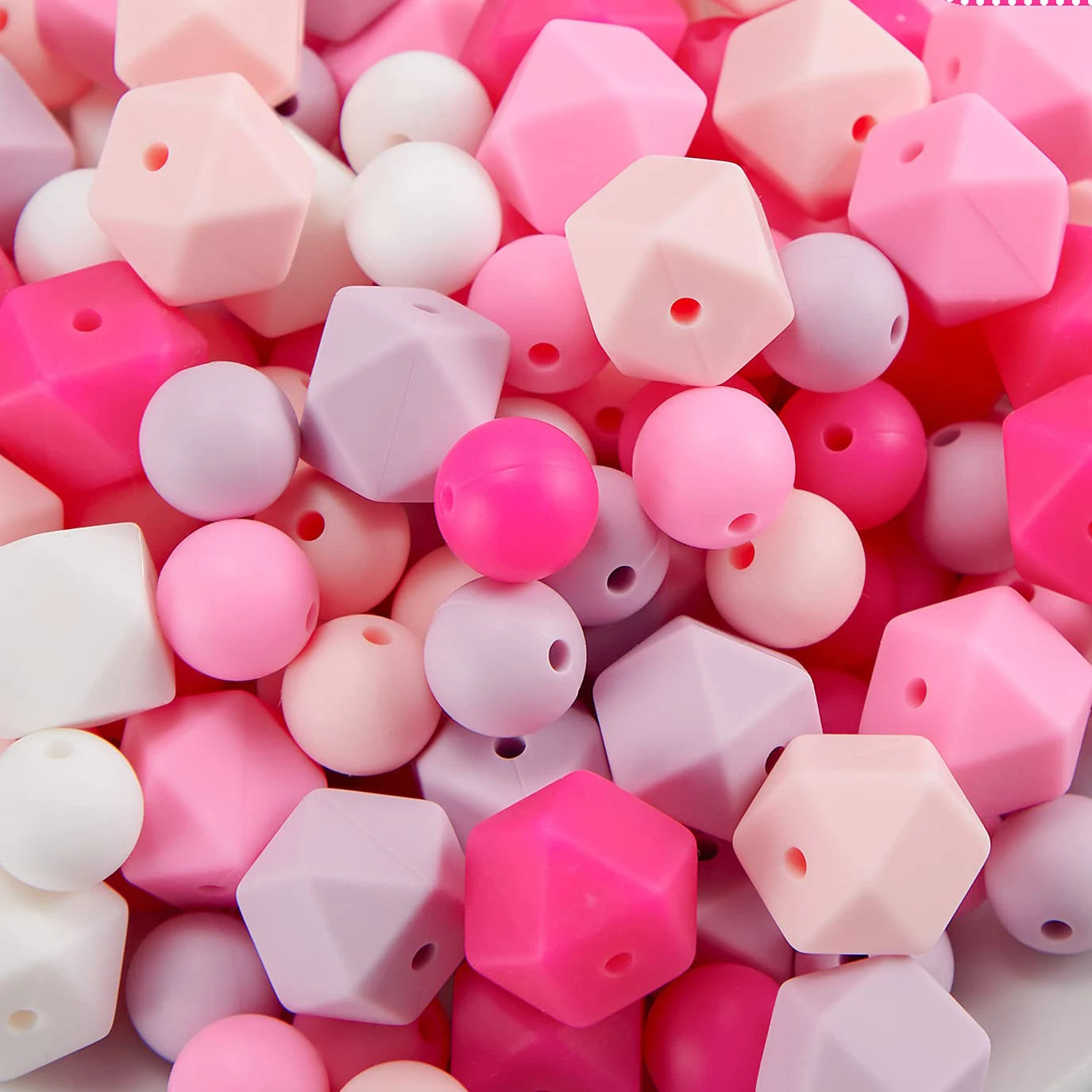 Wholesale Silicone  DIY  Beads Necklace Bracelet 12 mm 15mm 19mm Round Silicone Beads Polygonal Silicone Beads