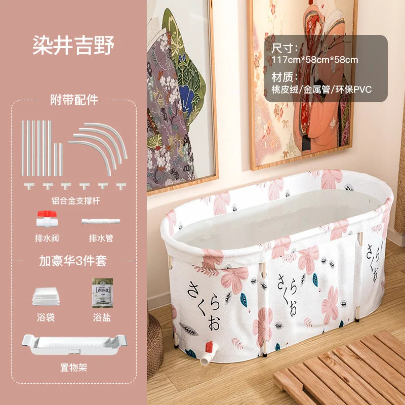 Factory Wholesale HI-QGROUP High Strength Nylon Cloth Portable Folding Ice Bath Barrel Adult Recovery Bathtub