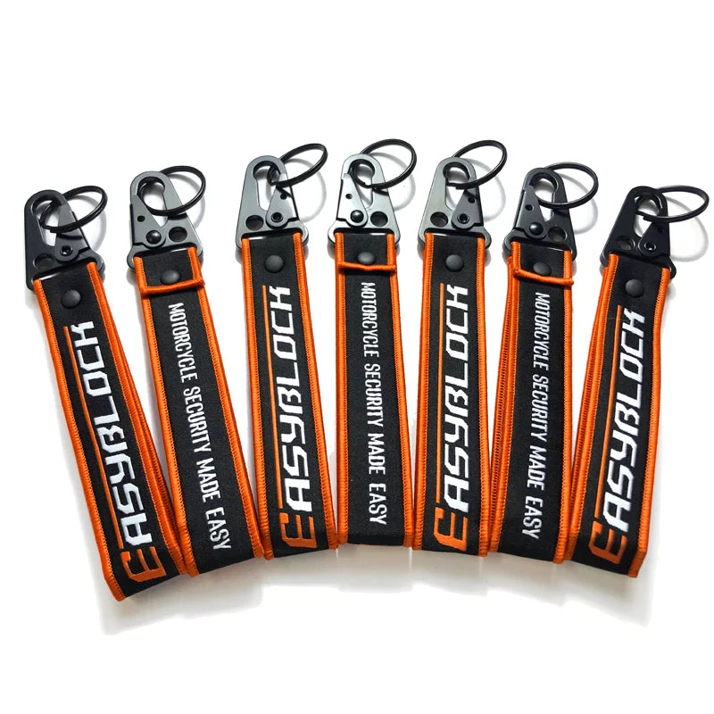 Custom Logo Car Motorcycle Design  Embroidery Key Tag Carabiner Outdoor Olecranon Hock Buckle  Keychains Embroidery  Lanyard