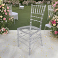 Wholesale Cheap Durable Knock Down Clear Plastic Resin Crystal Chiavari Chair