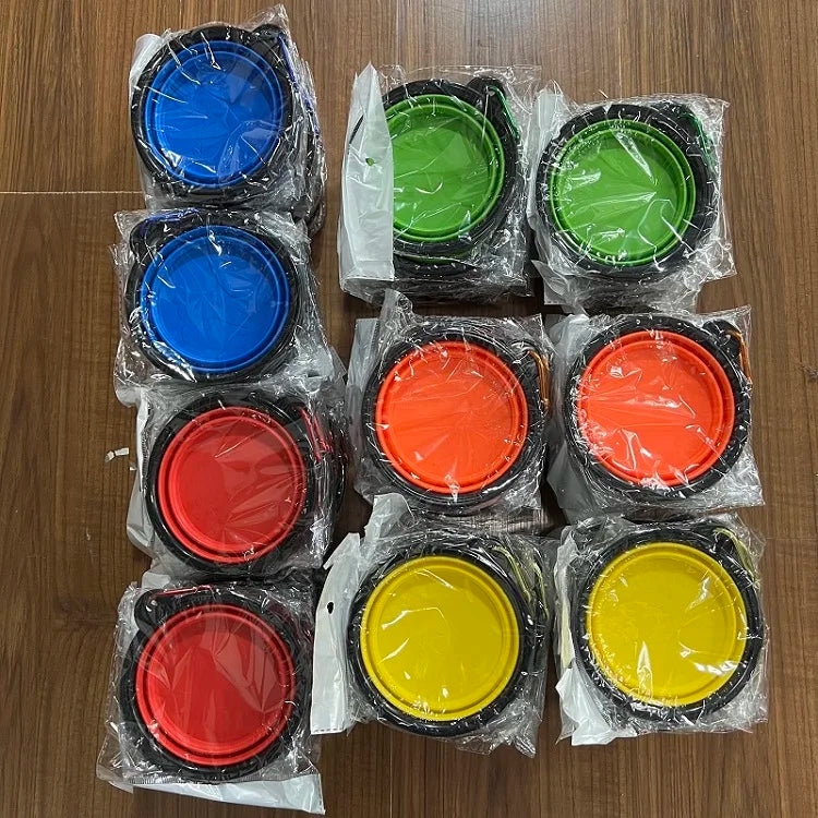 Ready Stock Custom Colorful Dog Water Bowl TPE Material Collapsible Dog Bowl