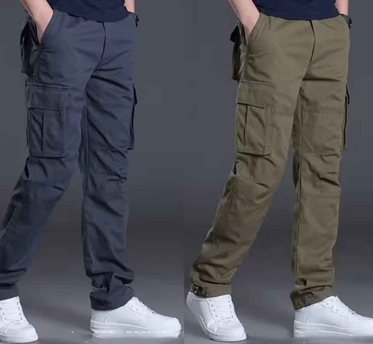 Wholesale Casual Hot Selling Street Wear Zipper Fly Men's Elastic Waist Tactical Multi Pockets Cargo Pants for Men