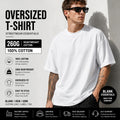 YWGH 260gsm Oversized Drop Shoulder T Shirt Bulk Stock Heavyweight Cotton Streetwear Tee Men's Plus Size T-shirt