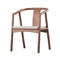 Fancy Wooden Chair Round Armed Elegant Living Room Chair Walnut Dining Chair for Restaurant