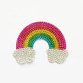 New Arrival Rhinestone Rainbow Patch Iron on Hot Fix Sparkle Beaded Sequin Crystal DIY Applique Patches for Make-up Bag or Dress