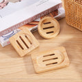Organic 100% Bamboo Material Round and Rectangular Bamboo Soap Dish Soap Case Holder