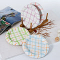 Ins Style Chubby Plaid Breakfast Plate  Underglaze Dessert Salad Ceramic Plate