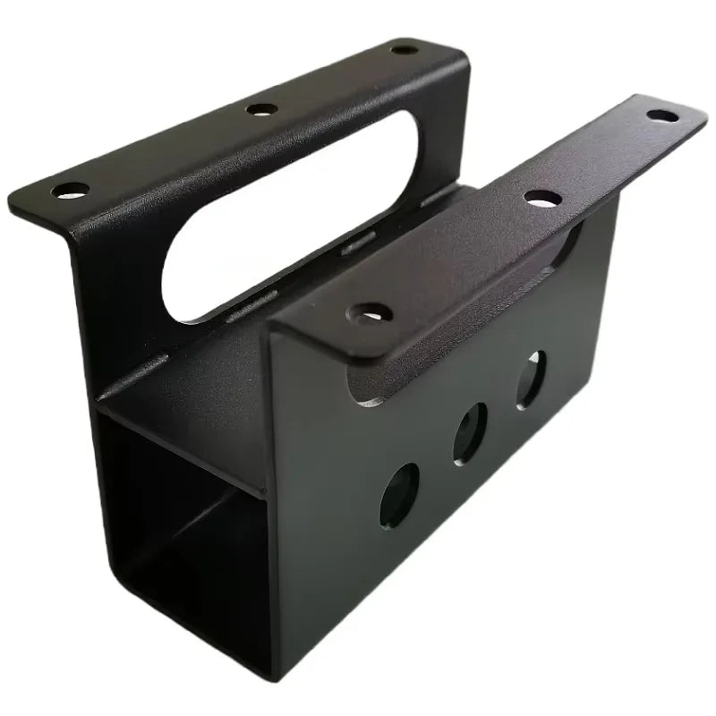 Custom Black Powder Coated Steel Mounting Bracket Heavy Duty Laser Cutting Bending Welded Sheet Metal Fabrication Parts