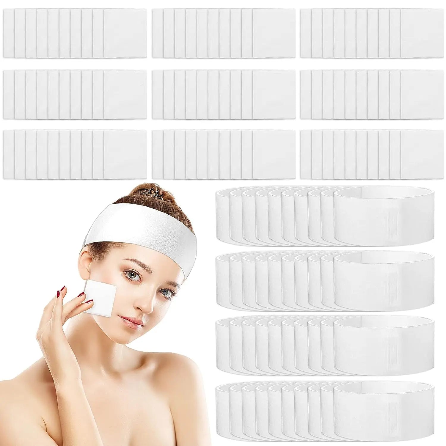 Disposable Headbands for Facials Spa Headbands With Closure Stretch Non Woven Skin Care Hair Band Soft for Salons Face Washing