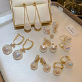 SC Factory Wholesale 23 Types Korean Earring Mini Gold Plated Huggie Earrings Luxury Shiny Mermaid Pearl Earrings for Girls