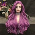 Celebrity High Density New Fashion Popular Lace Front Wig Purple Long Wavy Heat Resistant Fiber Party Drag Queen Wig