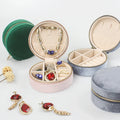 Accept Logo Customization 5 Colors Plush Velvet Round Shape Jewelry Box Jewelry Travel Organizer Small Jewelry Box Travel