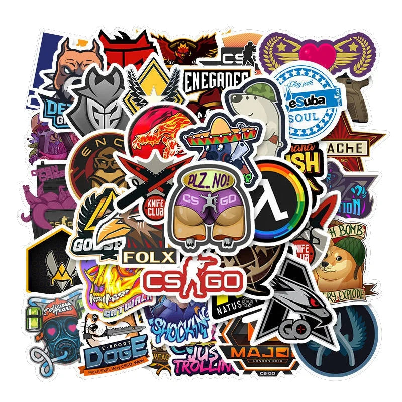 50Pcs CSGO Shooting Game Graffiti Sticker for Boy Laptop Luggage Skateboard Car Motorcycle Vinyl Cool Stickers
