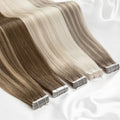 Wholesale 100% Remy Human Hair Extensions Double Drawn Cuticle Aligned Virgin Hair Tape in Light Color Straight Style Dyed
