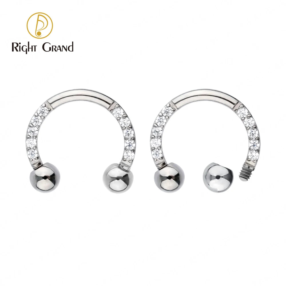 ASTM F136 Titanium Implant Grade Steel Piercing Body Jewelry U Shape Ball Nose Ring Horseshoe