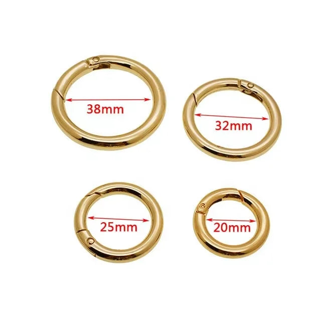 Professional Style O Ring Bag Hardware Accessories Various Sizes Zinc Alloy Key Chain Connecting Hanging Buckle Spring Opening