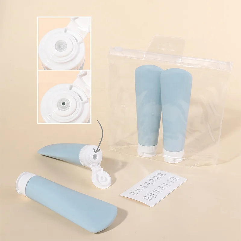 In Stock Silicone Refillable Containers Tsa Approved Lotion Soap Conditioner Gel Travel Tube Kit Shampoo Squeeze Bottle